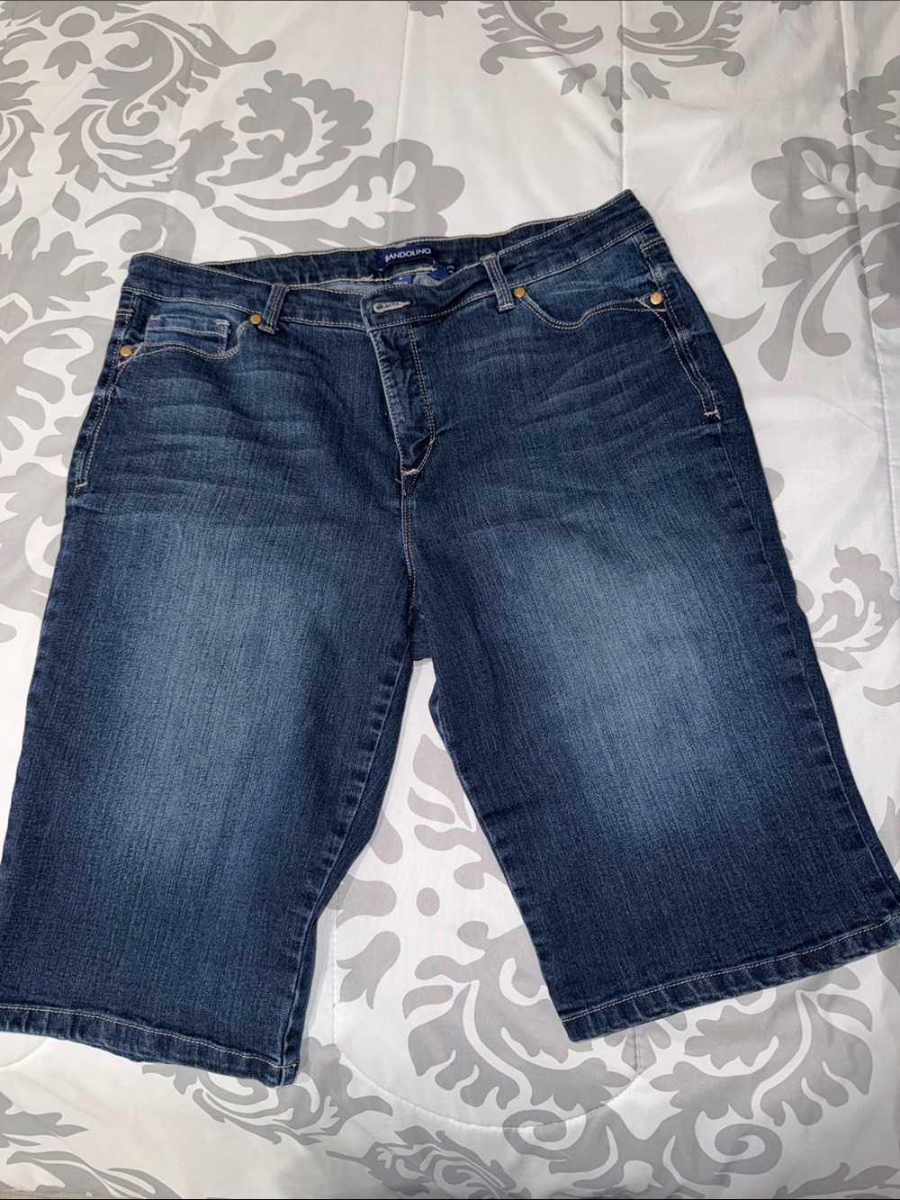 Bandolino Dark Blue Boyfriend Bermuda Jeans